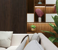Acoustic Slatted Wall Panel - Walnut 2.4m x 0.6m (4 Pieces)