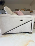 Ohio Modular Electric Recliner Sofa Beige Large Corner