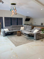 Ohio Modular Electric Recliner Sofa Grey Large Corner