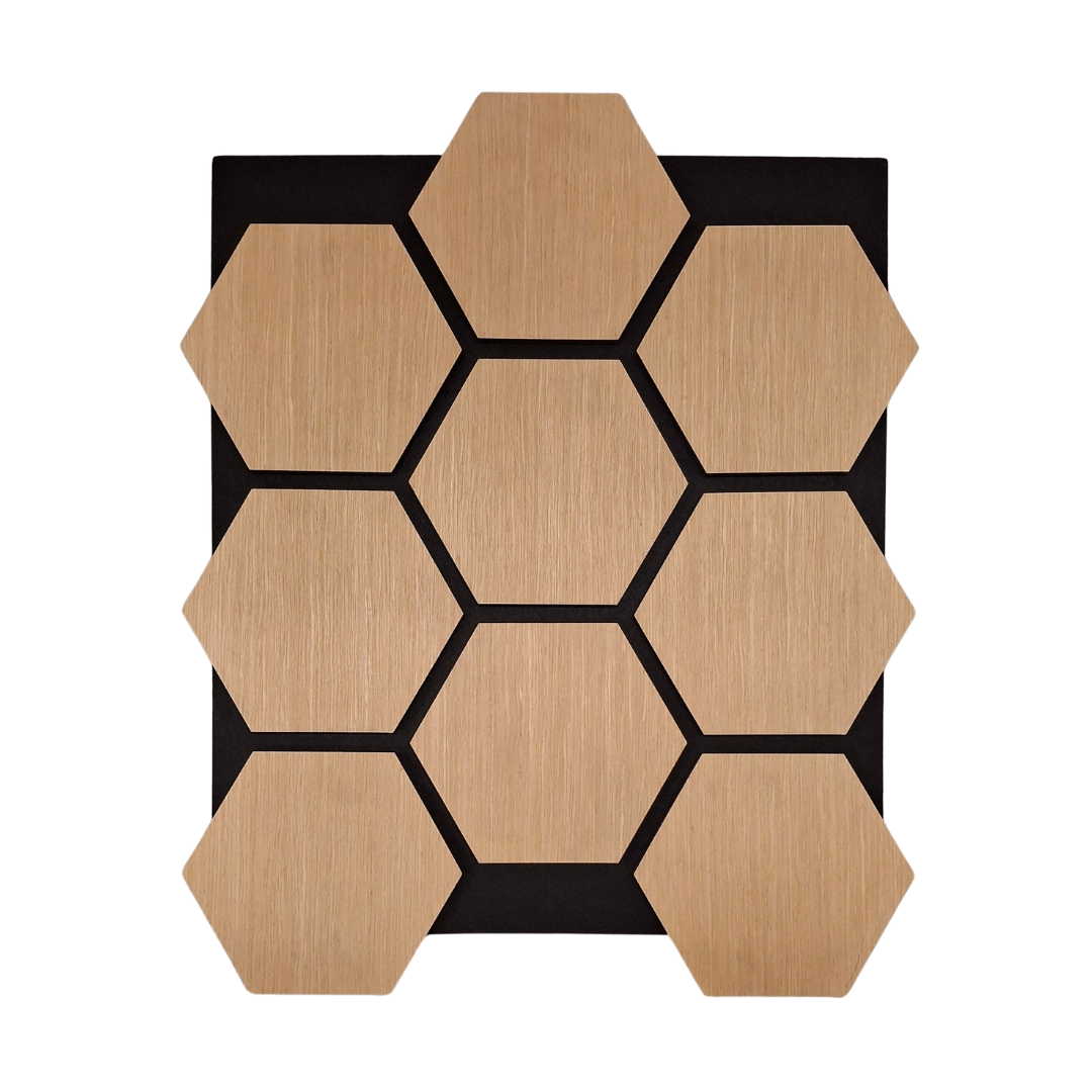 Acoustic Hexagon Wall Panel - Premium Oak (4 Pieces)