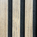 Acoustic Slatted Wall Panel - Natural Oak 2.4m x 0.6m (4 Pieces) - MyForeverFurnishings