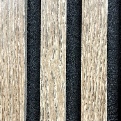 Acoustic Slatted Wall Panel - Natural Oak 2.4m x 0.6m (4 Pieces) - MyForeverFurnishings