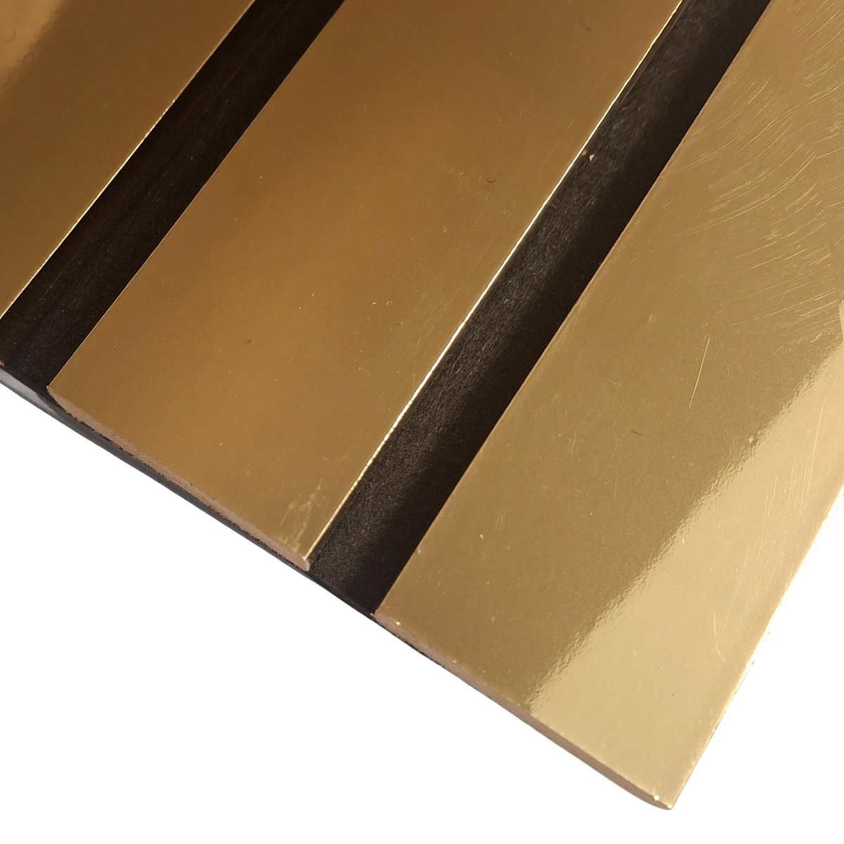 Acoustic Wide Slat Wall Panels - 3 sided - Colour Finish - Gold - 240cm x 30cm (2 pieces)