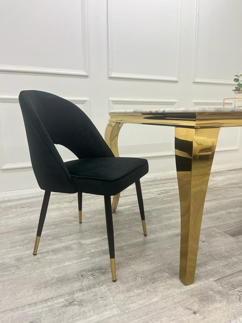 Astra Black Velvet Dining Chair - MyForeverFurnishings