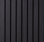 Premium Acoustic Wide Slat Wall Panels - 3-Sided Wood Veneer - Black Oak 240cm x 30cm (2 pieces)