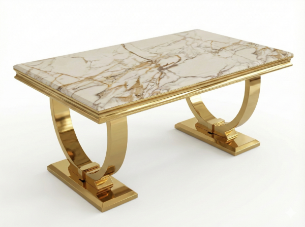 Arianna White and Gold Coffee Table