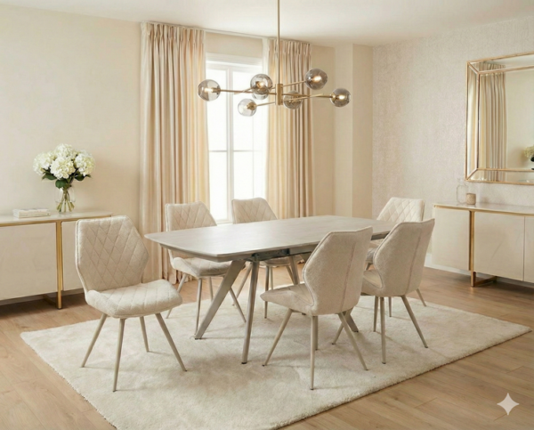 Cambridge Beige Extending Dining Table 120-180 cm