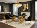 Ravello 180cm Black & Gold Marble Dining Table