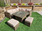 Georgia Rattan Firepit Corner Mixed Brown