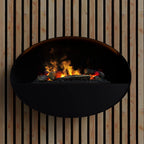 Kjos - Black - Wall-mounted Water Vapor Fireplace