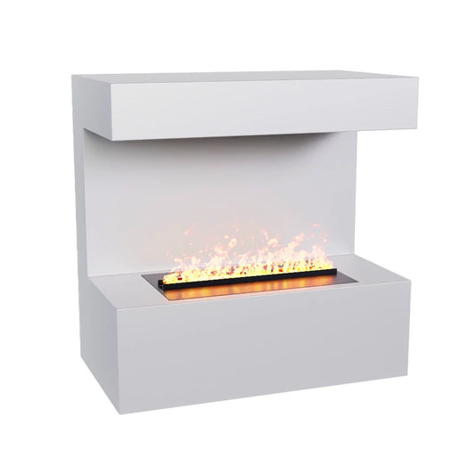Late - White - Wall-Mounted Water Vapor Fireplace - My Forever Furnishings