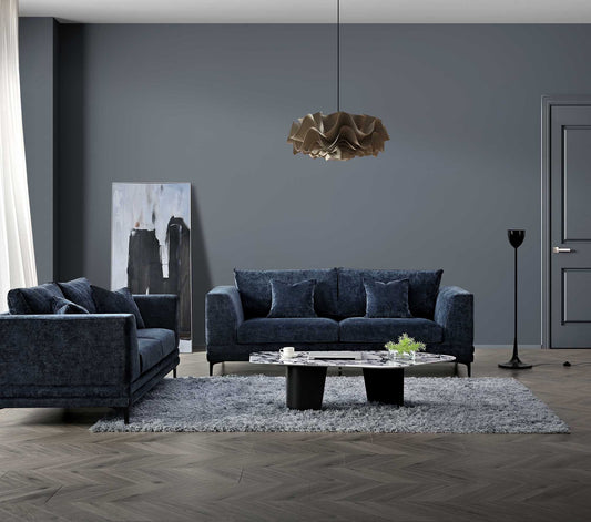 Lenox Sofa Range in Aegean Blue Velvet 3 or 2 Seater