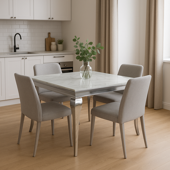 Louis Dining Table in Chrome 1M (All Colours)