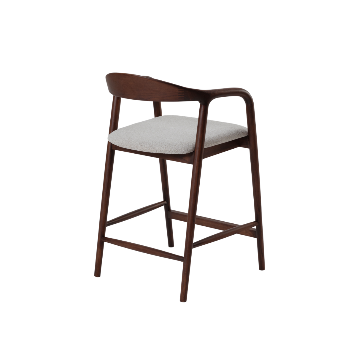Tess Walnut Barstool in Oatmeal Boucle