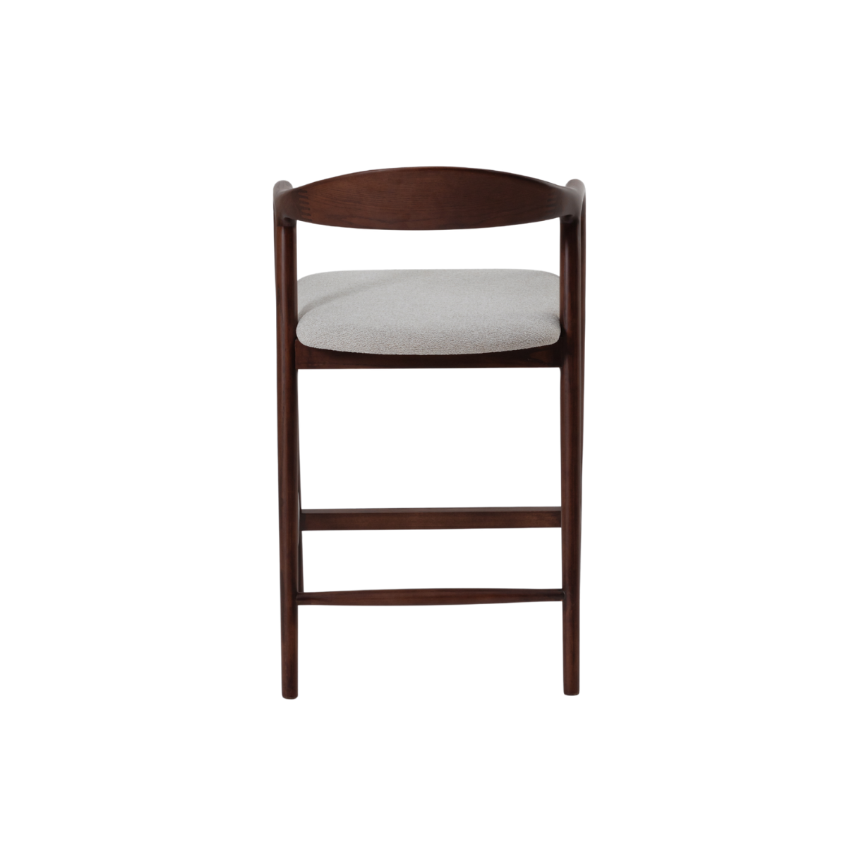 Tess Walnut Barstool in Oatmeal Boucle