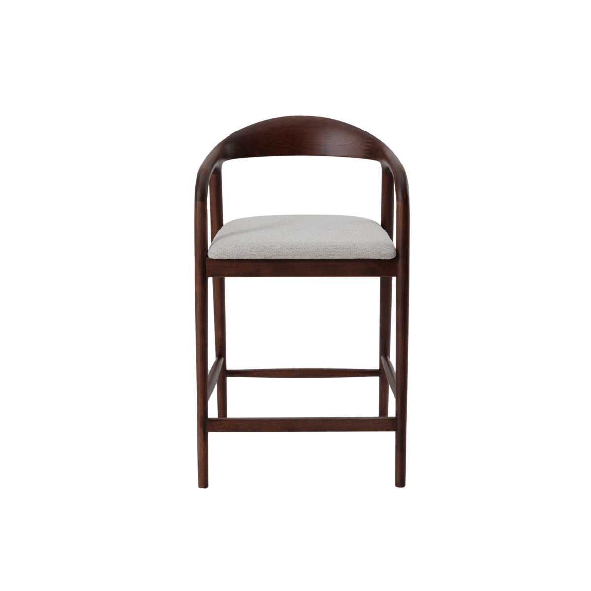 Tess Walnut Barstool in Oatmeal Boucle