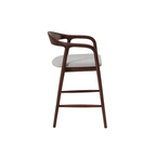 Tess Walnut Barstool in Oatmeal Boucle