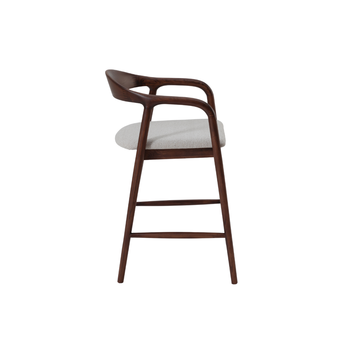 Tess Walnut Barstool in Oatmeal Boucle