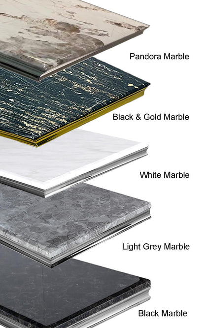 Louis Coffee Table Gold with Marble/Stone & Glass Top 130cm