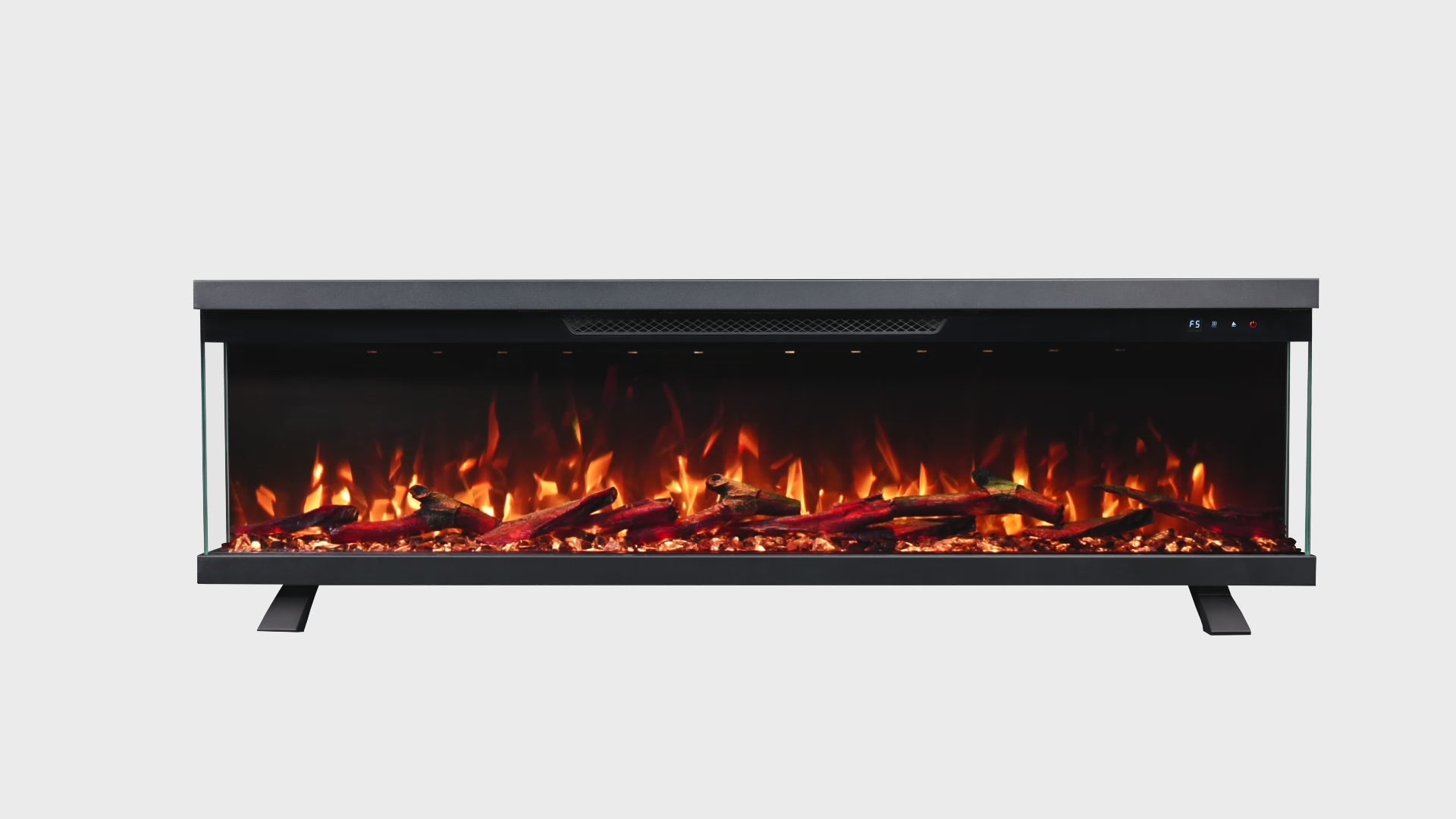 Luxion 3 Sided Fire - 60 Inch - Black