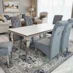 Louis Dining Table in Chrome 1.5M (All Colours)