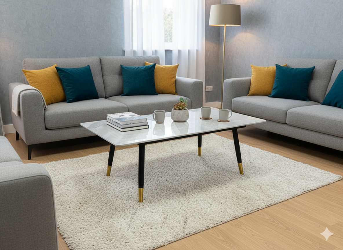 Venice Coffee Table - Grey Ceramic