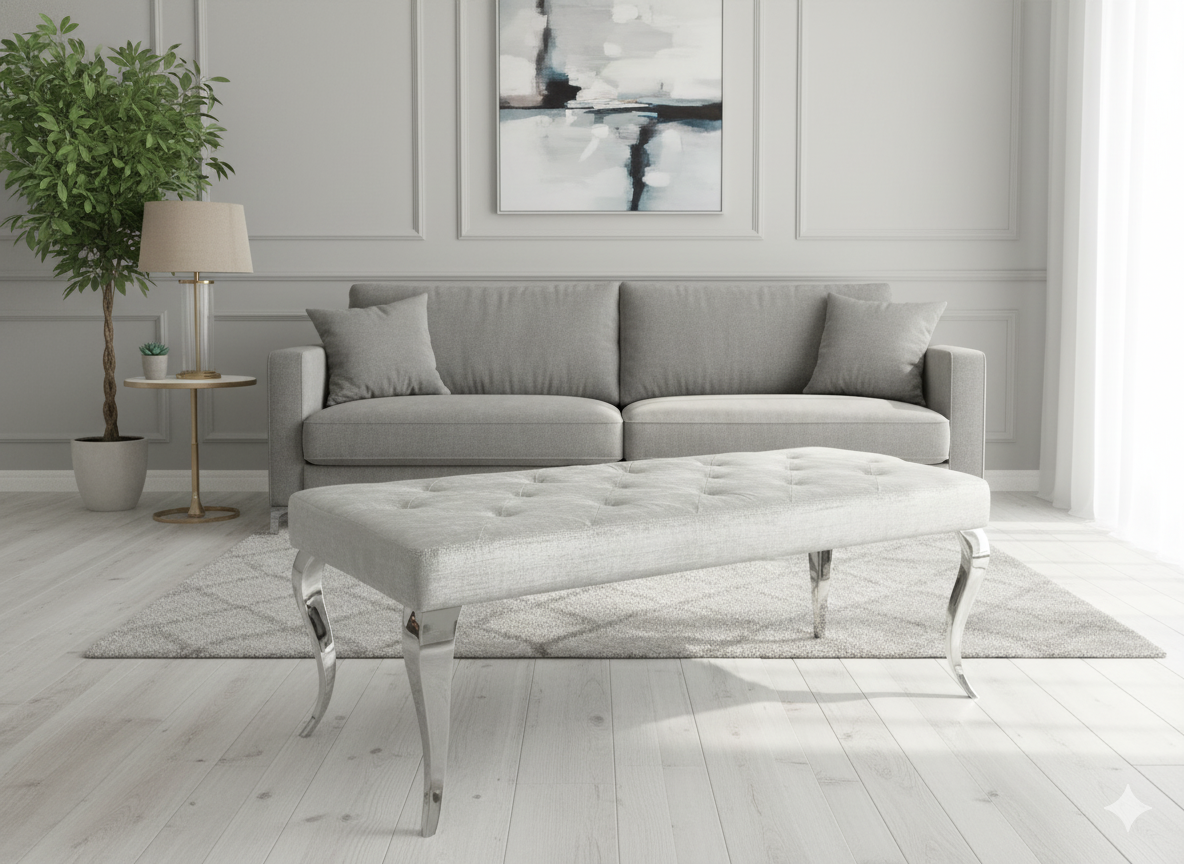 Lewis Silver Grey Bench 110/130/160cm