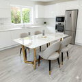 Lucien 1.8M Gold Dining Table with Pandora Gold Sintered Stone Top