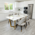Lucien 1.8M Gold Dining Table with Pandora Gold Sintered Stone Top