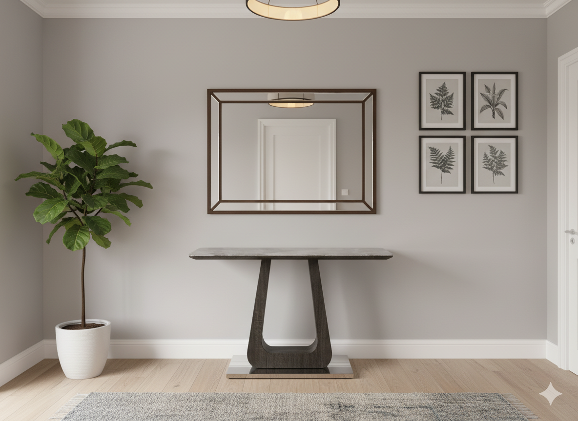 Zermatt Console Table With Grey Ceramic