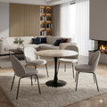Malta Ceramic Round Dining Table Brown/Black 90x75 cm
