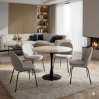 Malta Ceramic Round Dining Table Brown/Black 90x75 cm