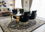 Sofia Black & Gold Dining Table – All Sizes
