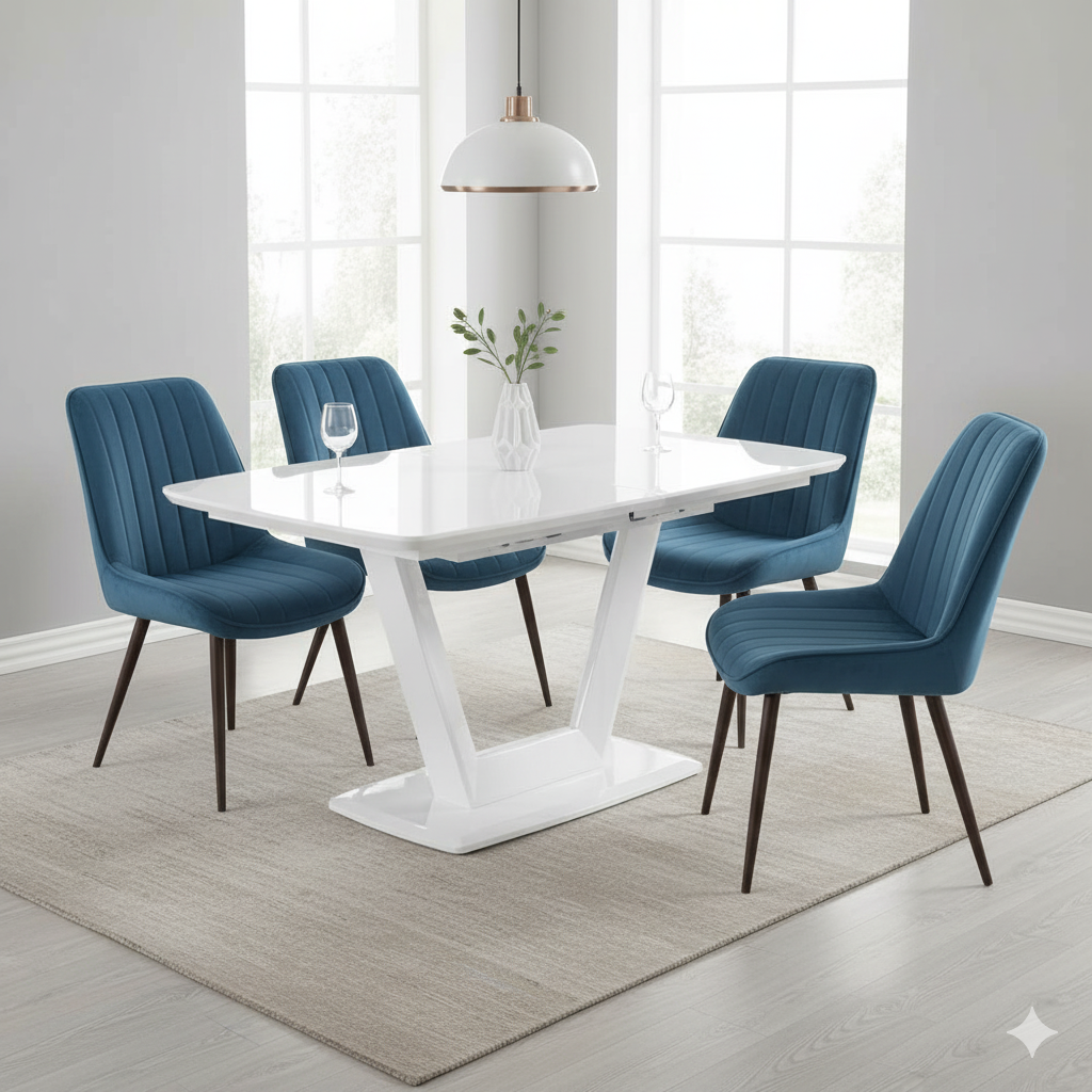 Logato Matt White & Glass Extending Table (2 Sizes)