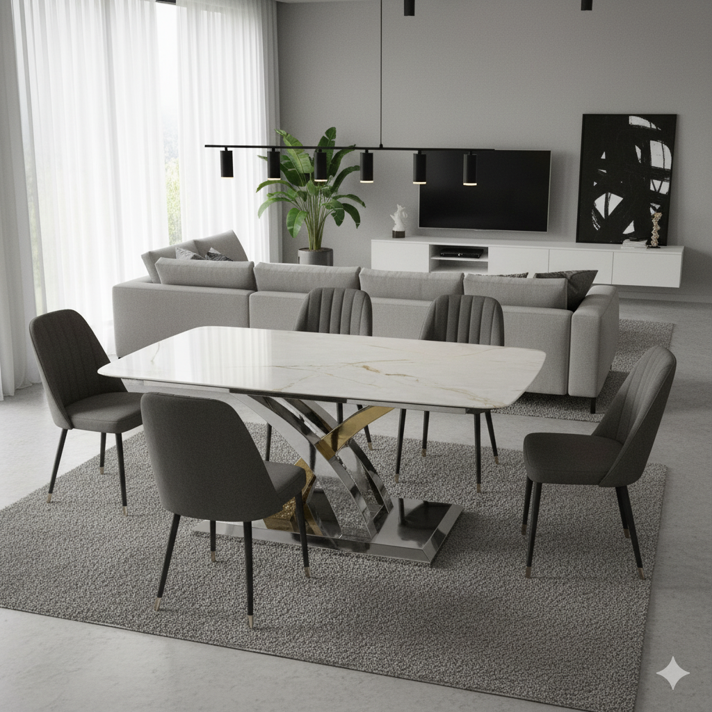 Lucy 1.5M Marble Dining Table