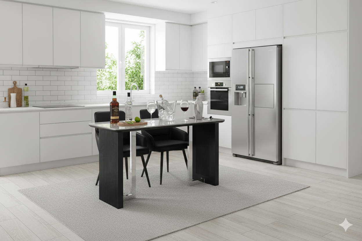 Engelberg Grey & Black Bar Table