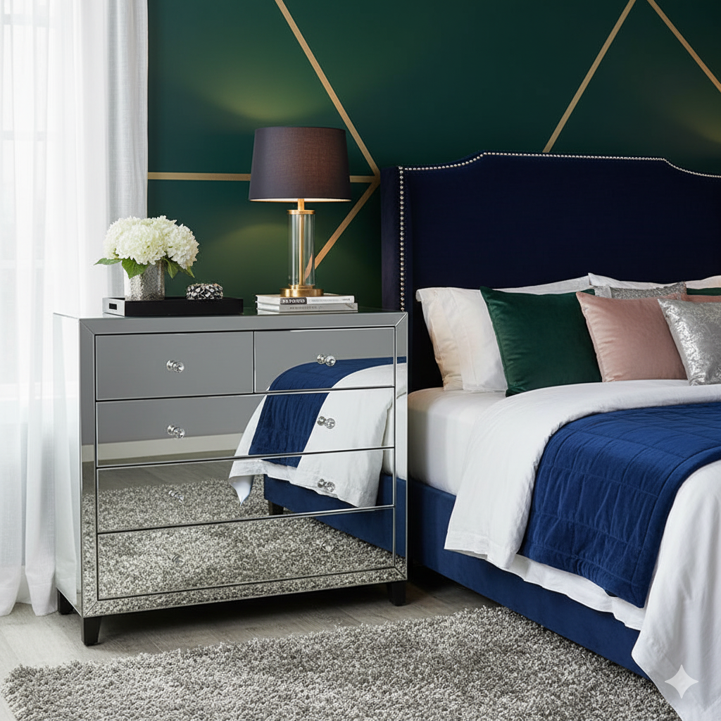 Simply Mirror 5 Drawer Chest