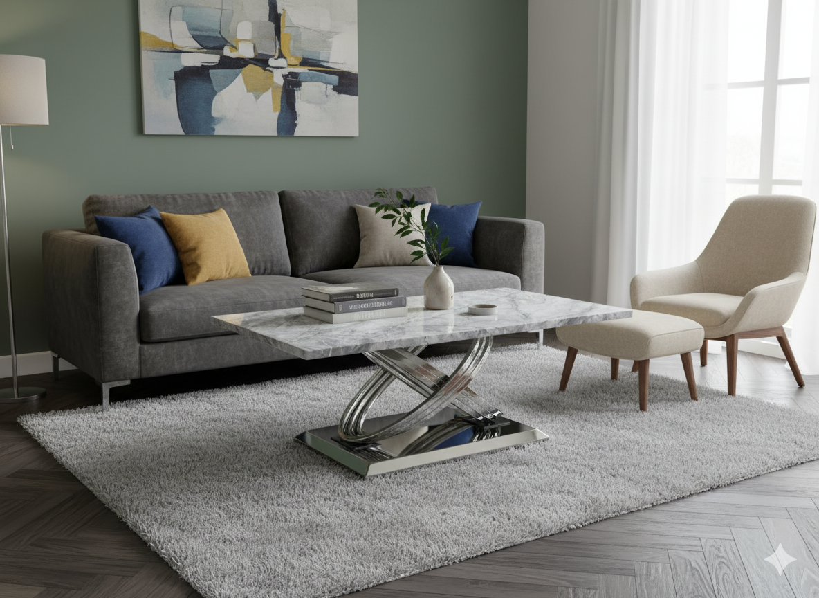 Elina Grey Marble Coffee Table