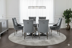 Elina 1.6m Grey Marble Dining Table
