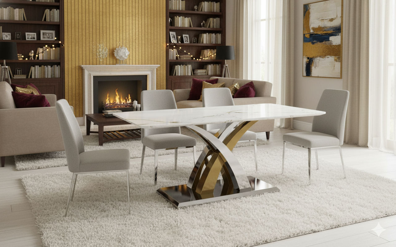 Lucy 1.8M Marble Dining Table