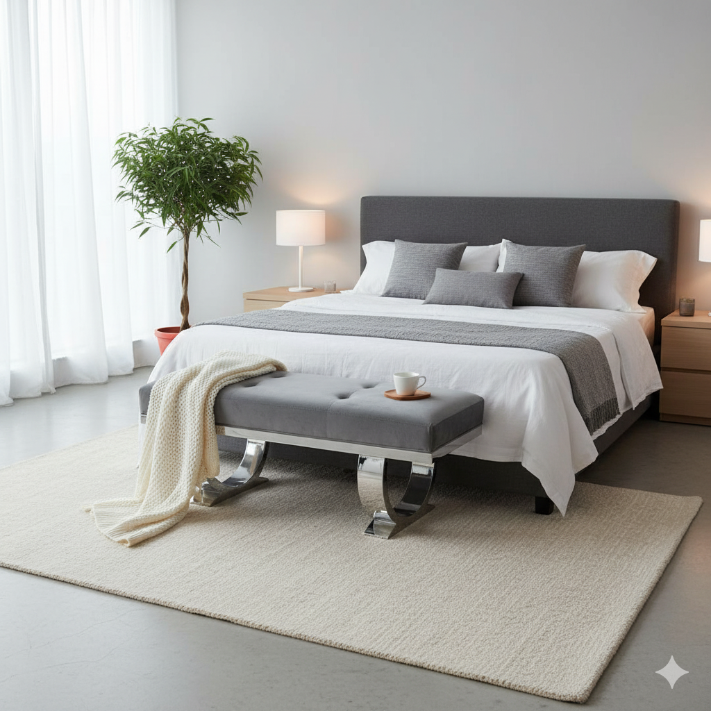 Chelsea Dark Grey Bench 130cm