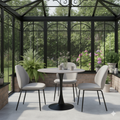 Malta Ceramic Round Dining Table Grey/Black 90x75 cm