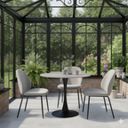 Malta Ceramic Round Dining Table Grey/Black 90x75 cm