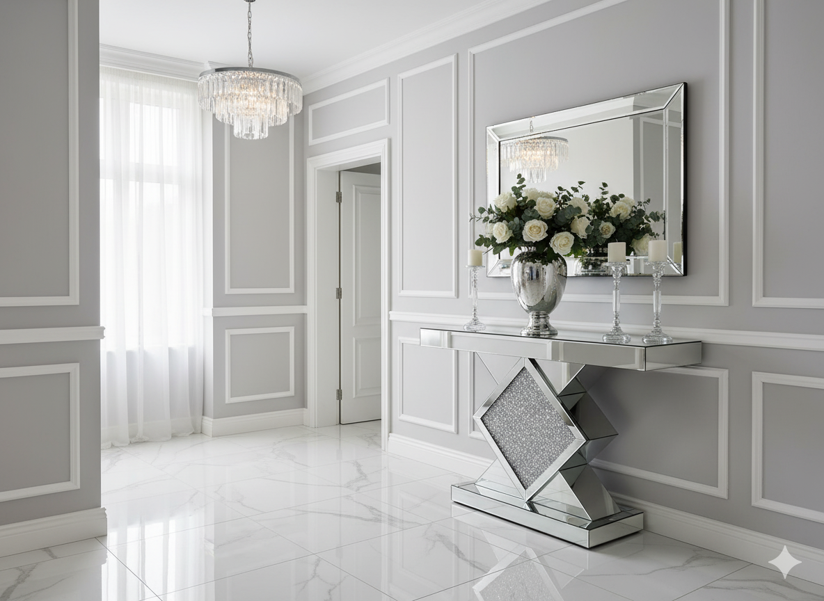 Roma LED Crushed Diamond Console Table