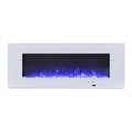 Azurite 127 cm - White Wall-mounted Electric Fireplace - My Forever Furnishings