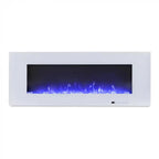 Azurite 127 cm - White Wall-mounted Electric Fireplace - My Forever Furnishings