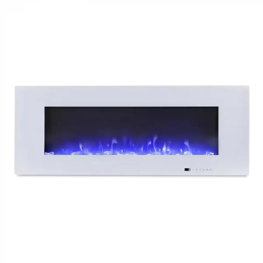 Azurite 127 cm - White Wall-mounted Electric Fireplace - My Forever Furnishings