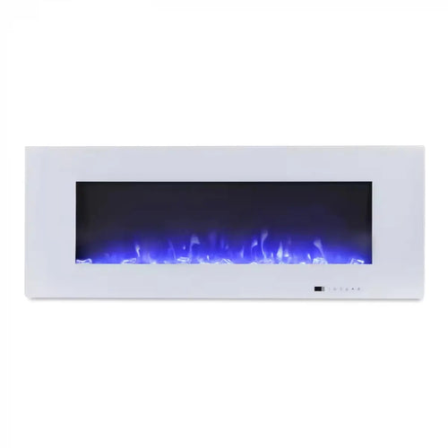 Azurite 127 cm - White Wall-mounted Electric Fireplace - My Forever Furnishings