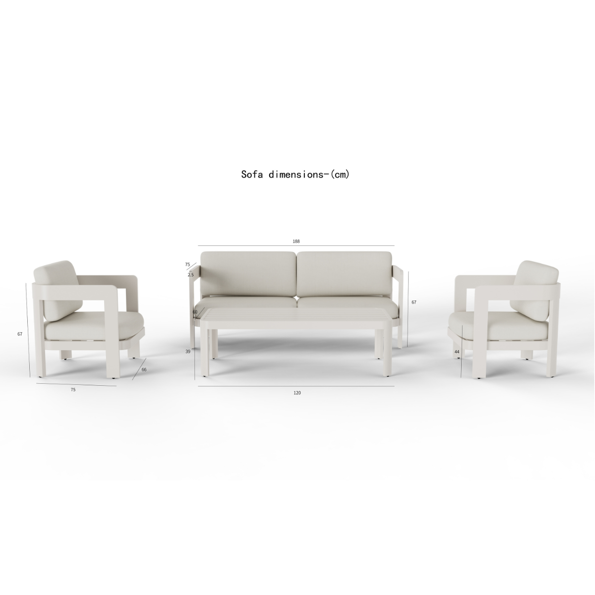 Sofia Outdoor Range - 4 Seater Lounge Set