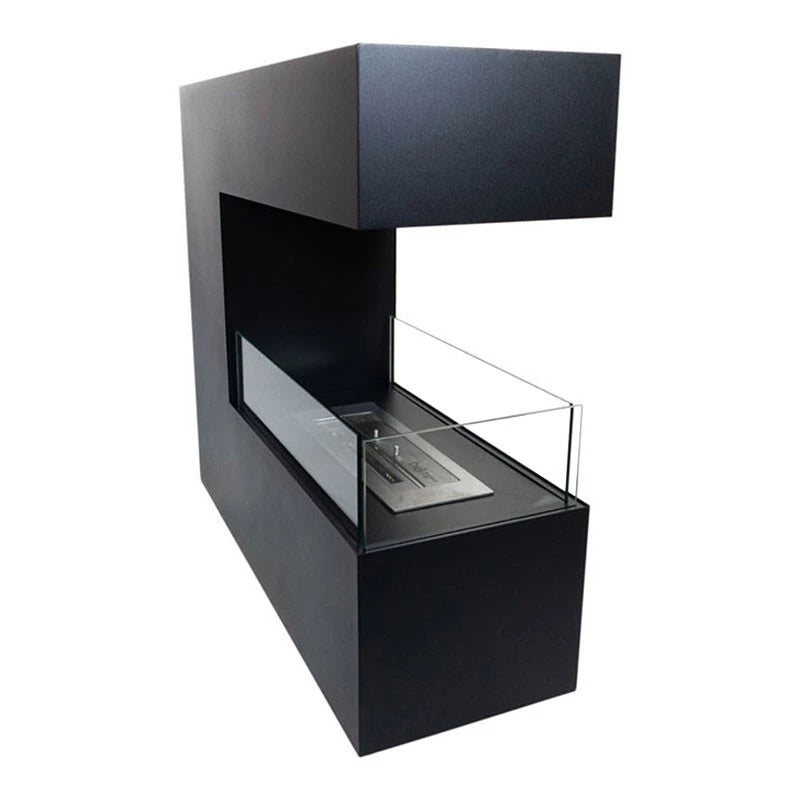 Topeka Black - 3-Sided Bio Fireplace in Steel